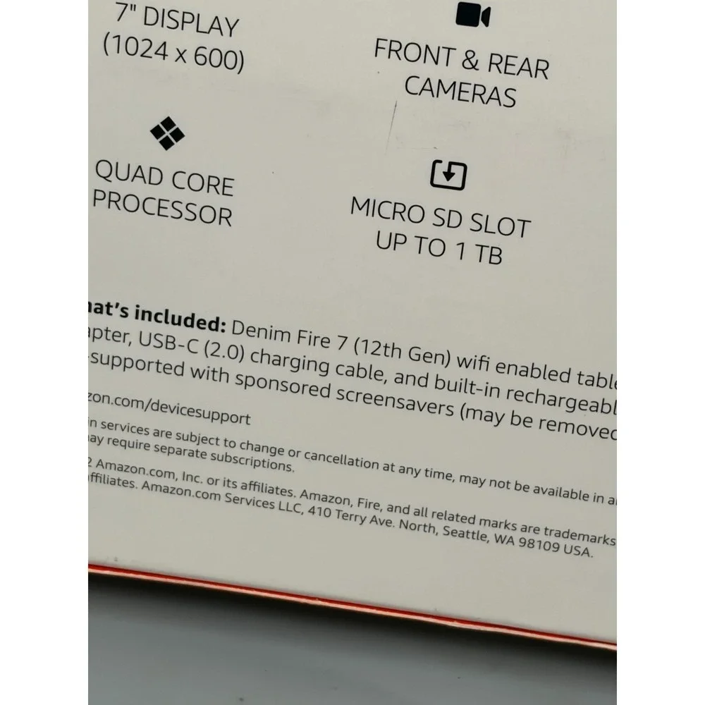 Amazon Fire 7 Tablet (12th Gen) 16GB WiFi - Denim - Sealed